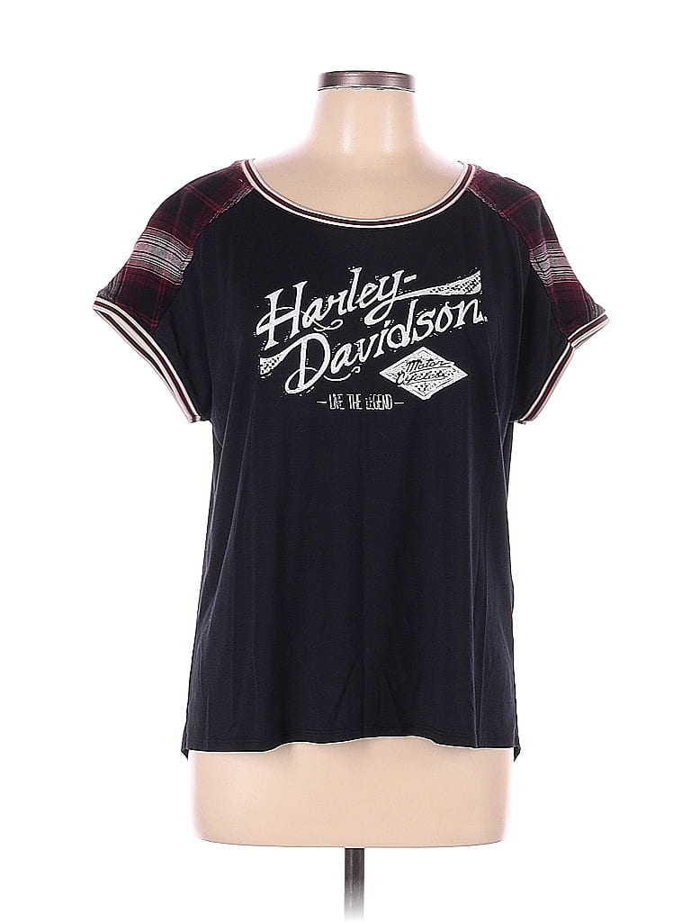 Harley Davidson Graphic Black Short Sleeve Top Size L - photo 1