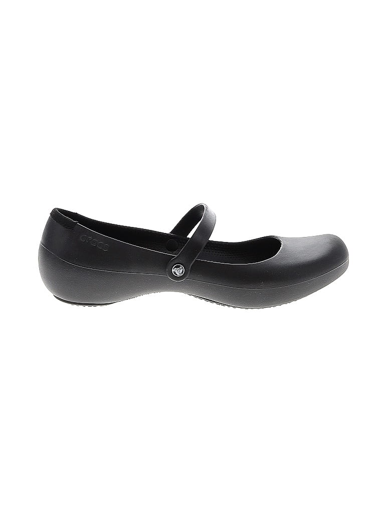 Crocs Solid Black Flats Size 10 - photo 1