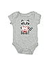 Assorted Brands Marled Graphic Gray Short Sleeve Onesie Newborn - photo 1