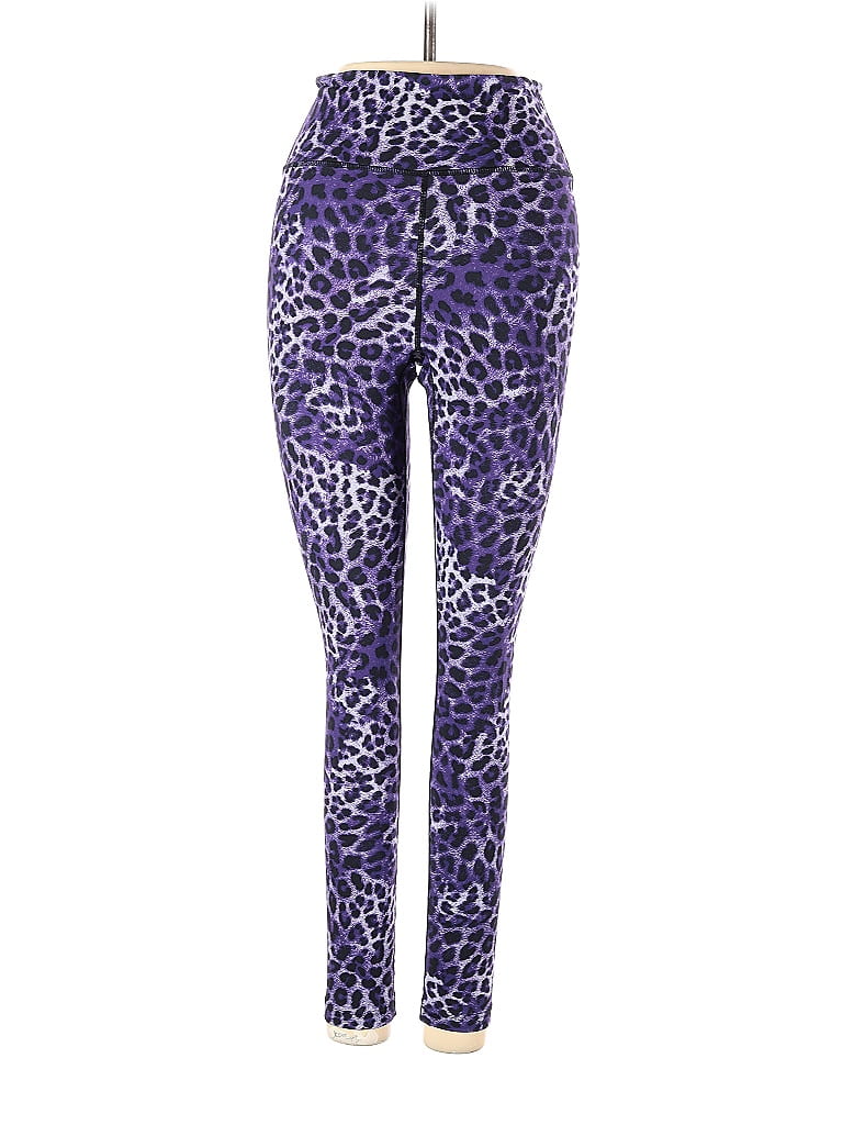 Spiritual Gangster Leopard Print Purple Leggings Size S - photo 1