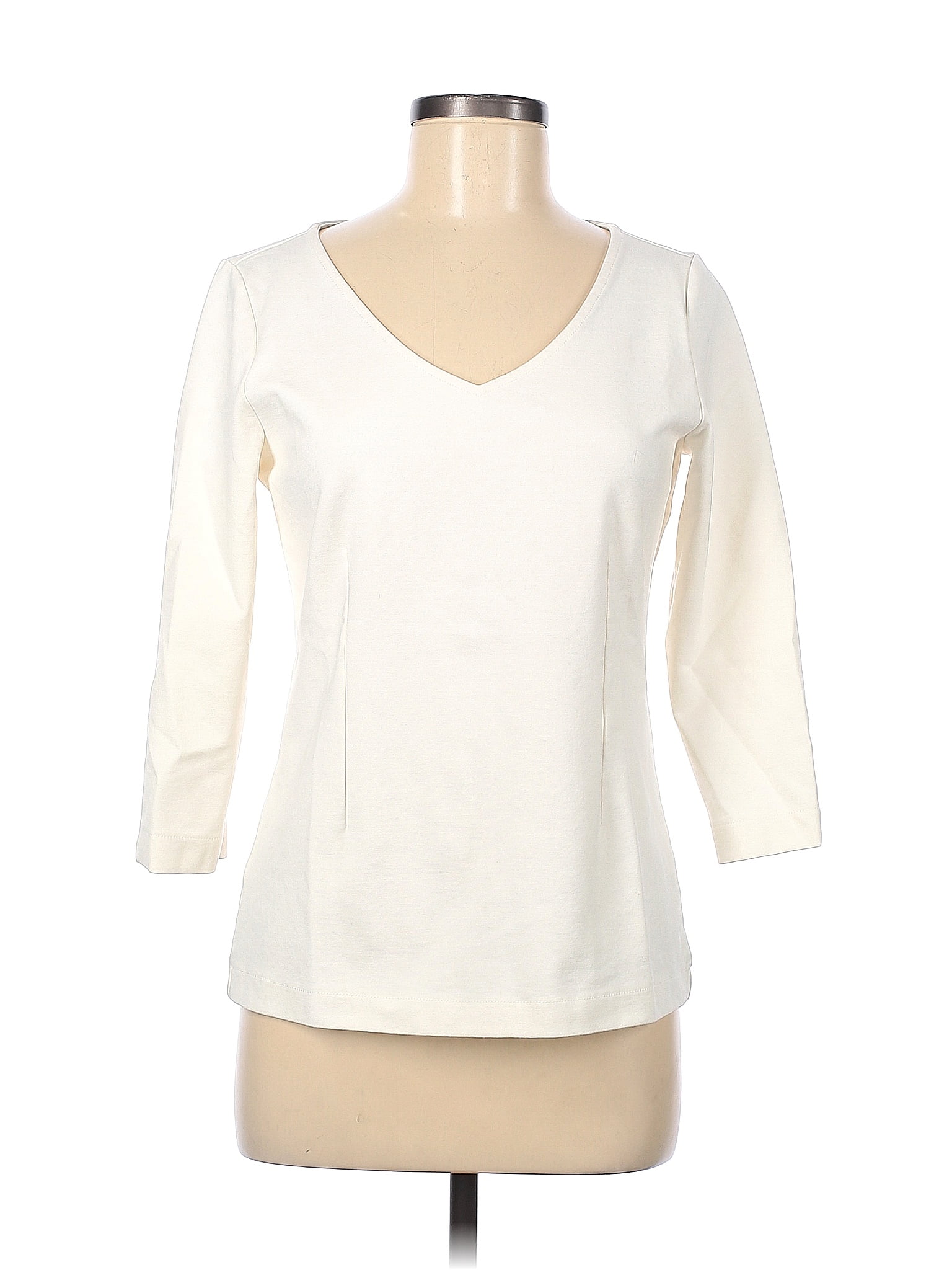 Ann Taylor Factory Solid Ivory 3/4 Sleeve Top Size M - 36% off | thredUP