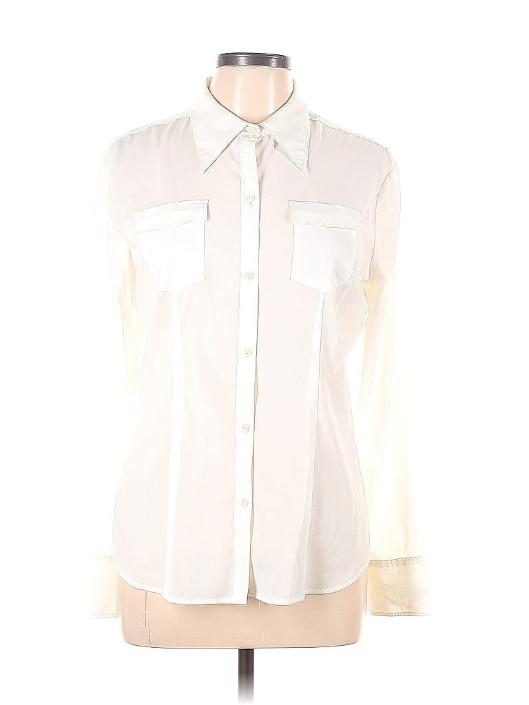 Pre-owned Express Long Sleeve Blouse In White