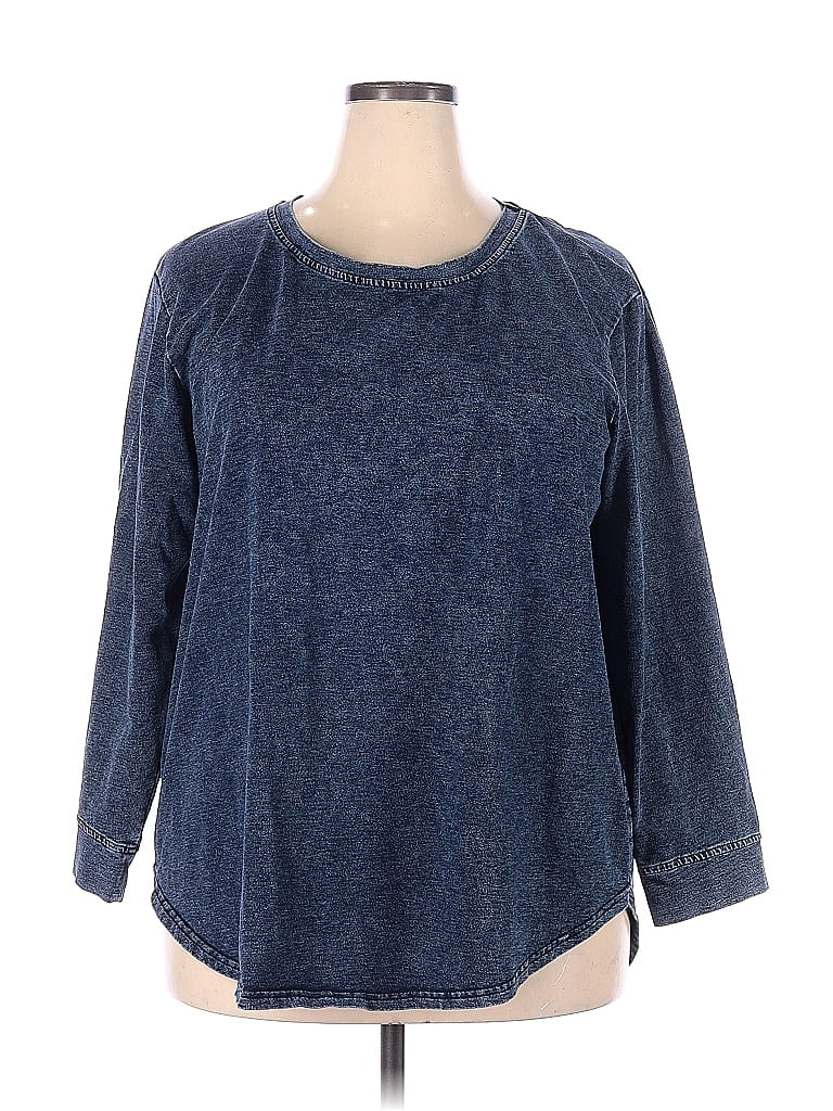 Jane and Delancey Blue Pullover Sweater Size 2X (Plus) - 47% off | thredUP