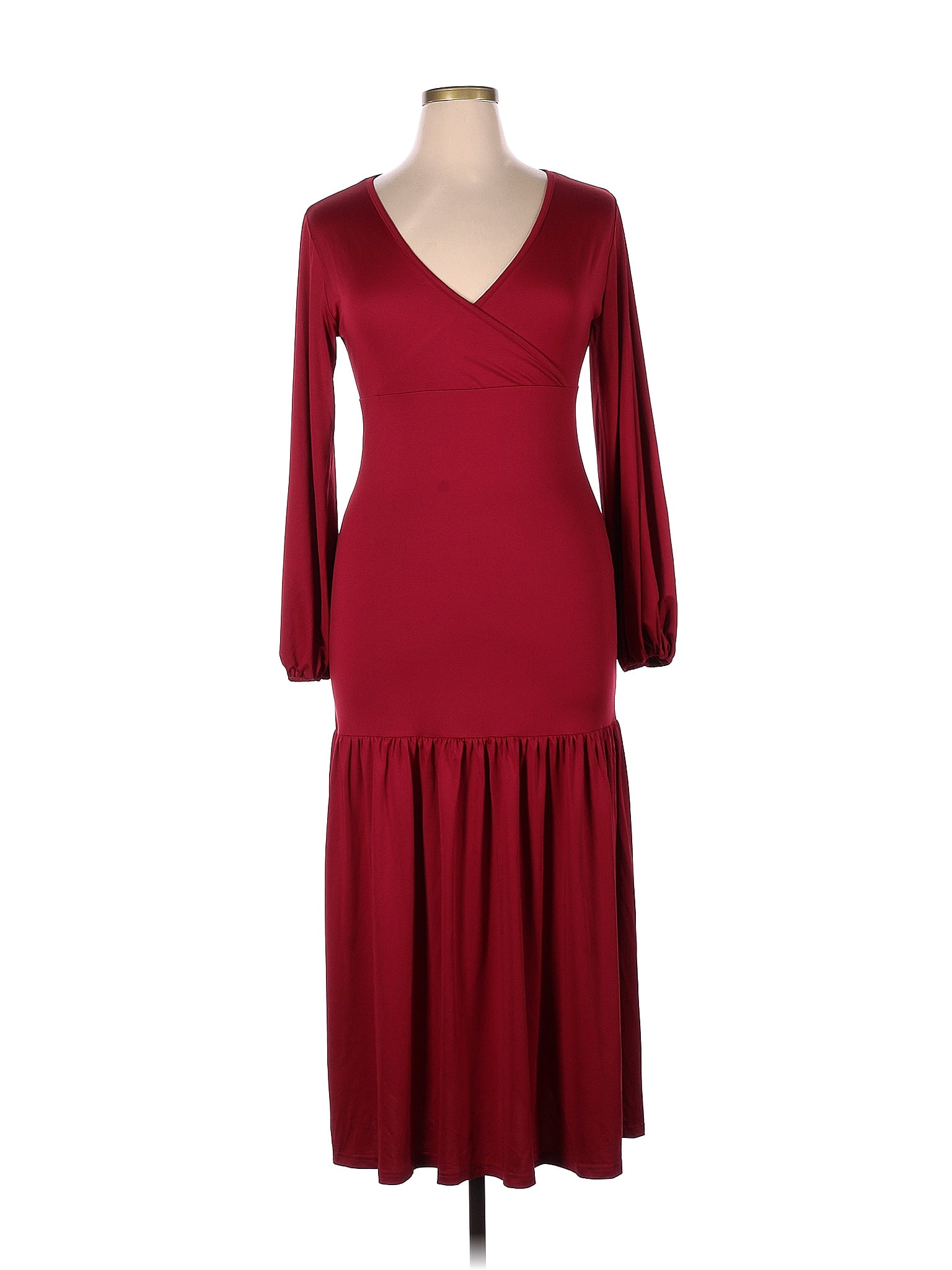 Unbranded Solid Maroon Burgundy Casual Dress Size Xl 52 Off Thredup