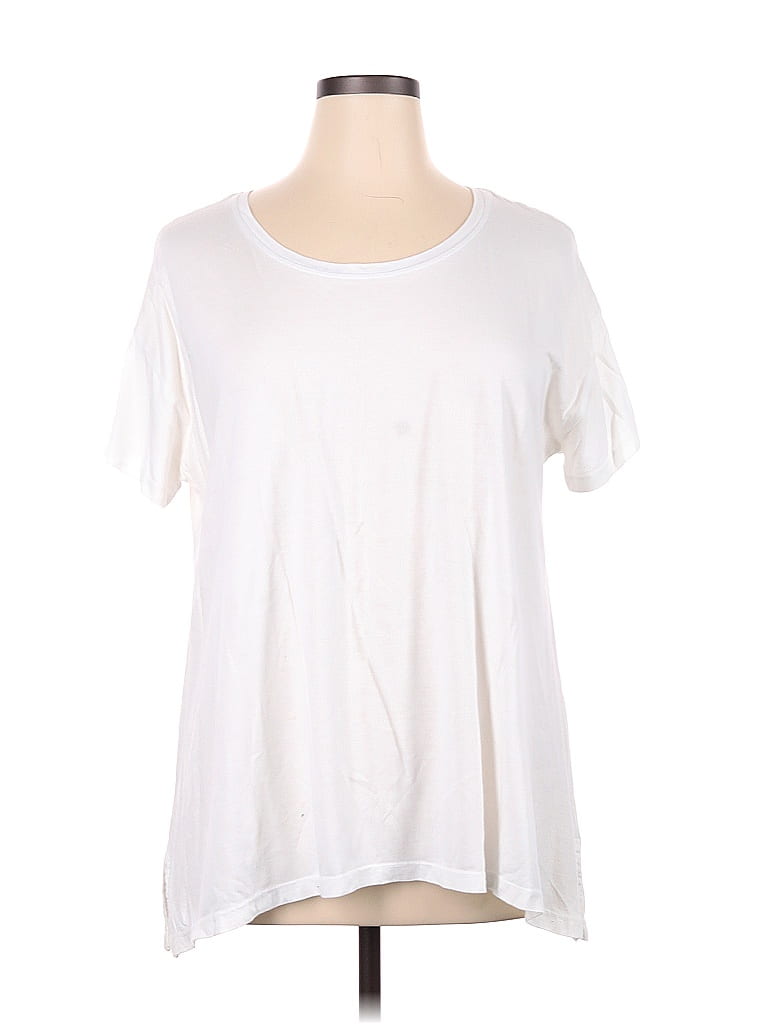 Lane Bryant Solid White Ivory Short Sleeve T-Shirt Size 14 (Plus) - 63% ...