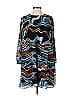 Nine West 100% Polyester Graphic Blue Casual Dress Size S - photo 1