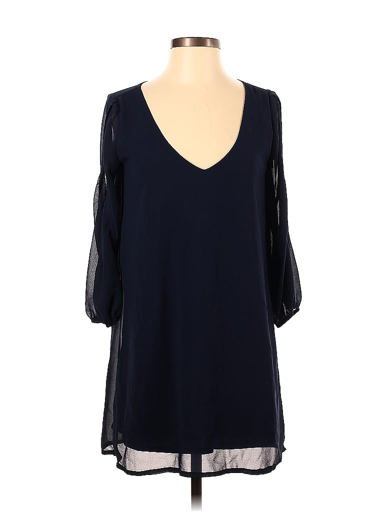Pre-owned Lulus 3/4 Sleeve Blouse In Blue