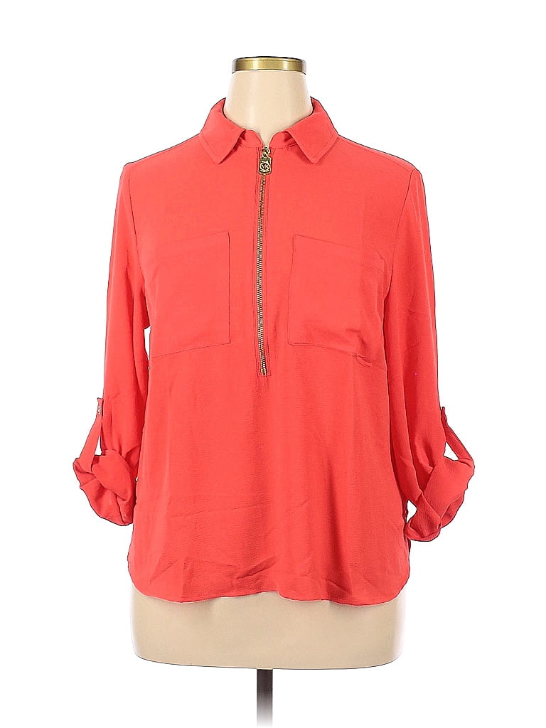 Michael Michael Kors Red Long Sleeve Blouse Size Xl 84 Off Thredup