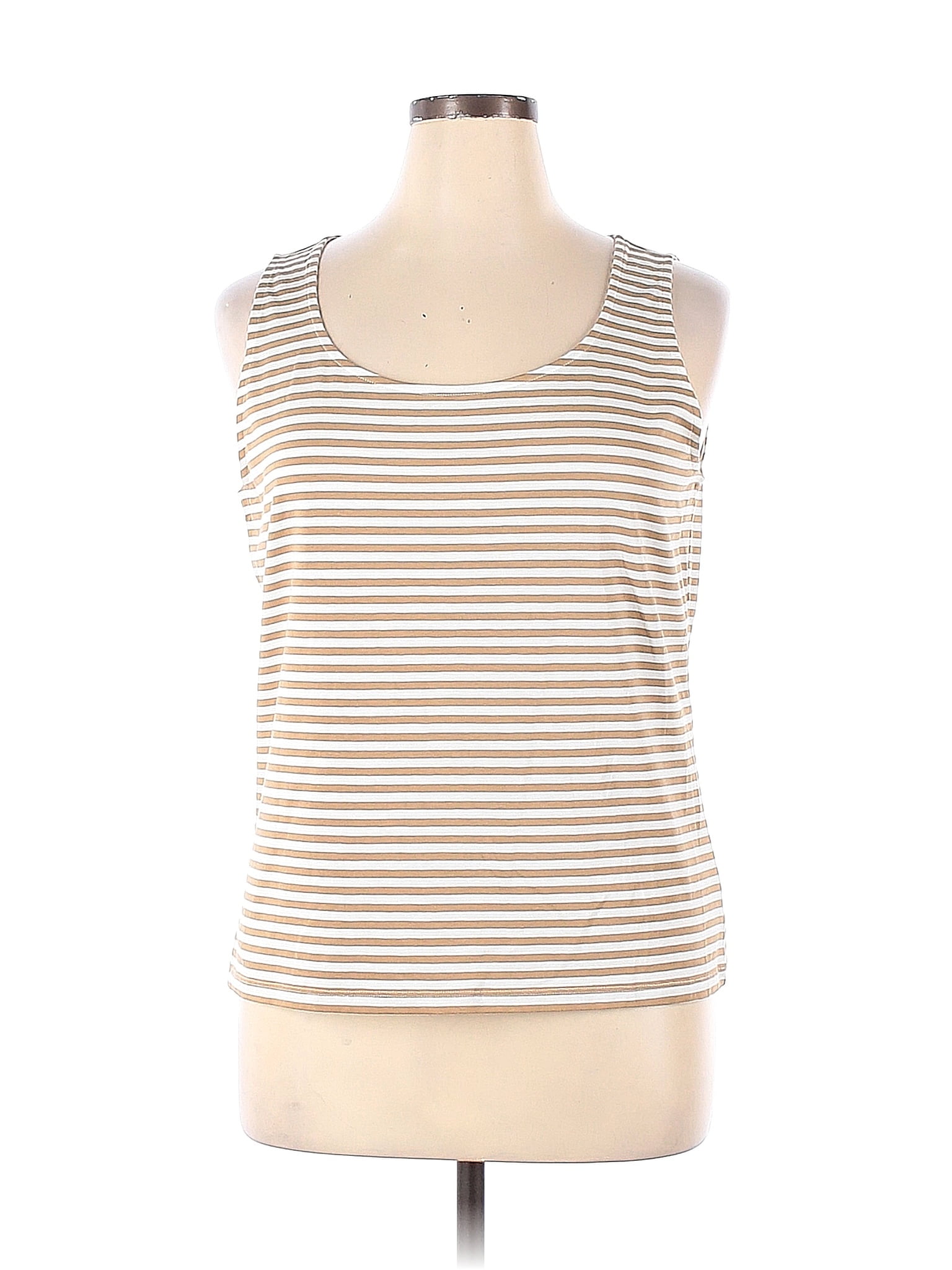 Talbots Stripes Ivory Tank Top Size XL - 63% off | thredUP