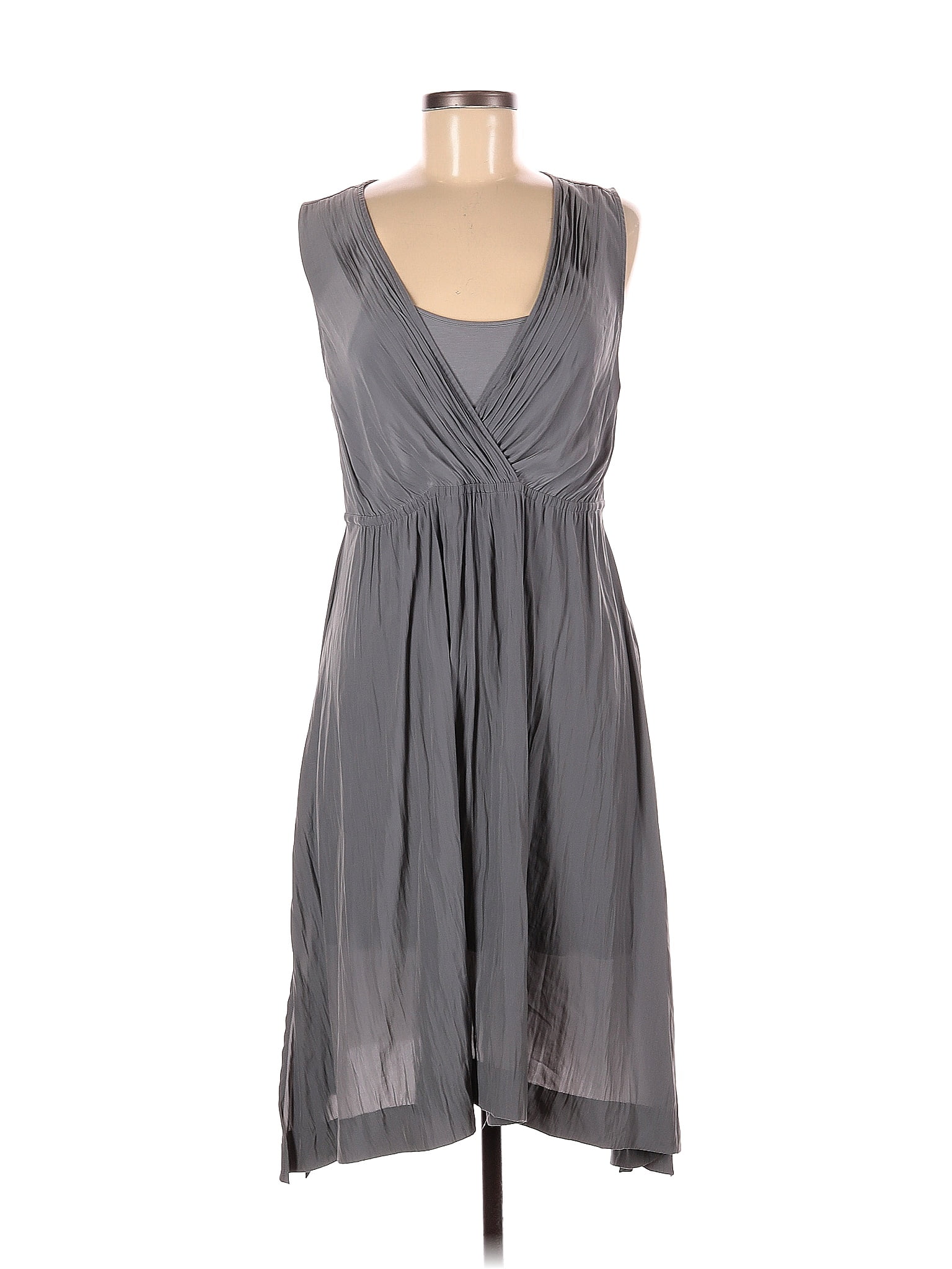 Calypso St Barth 100 Polyester Solid Gray Casual Dress Size M 79