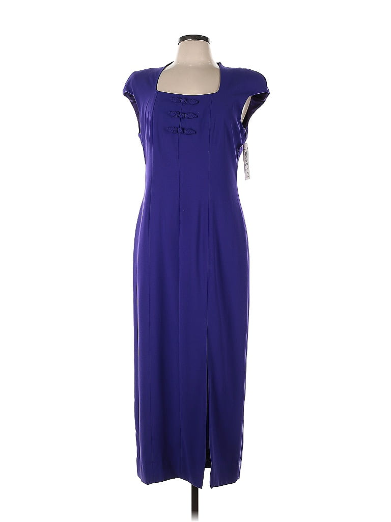 Liz Claiborne 100% Polyester Solid Purple Cocktail Dress Size 12 - 53% ...