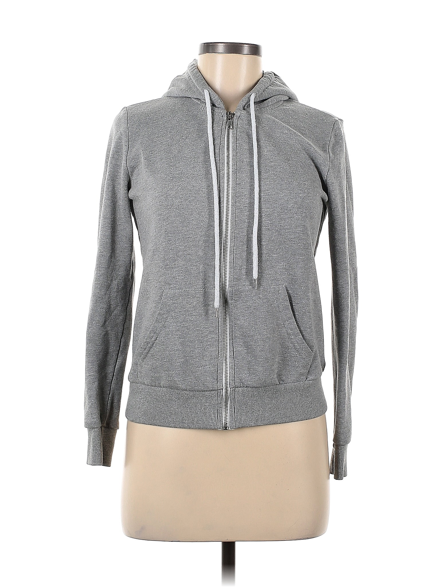 Forever 21 Solid Gray Zip Up Hoodie Size S 26 off thredUP