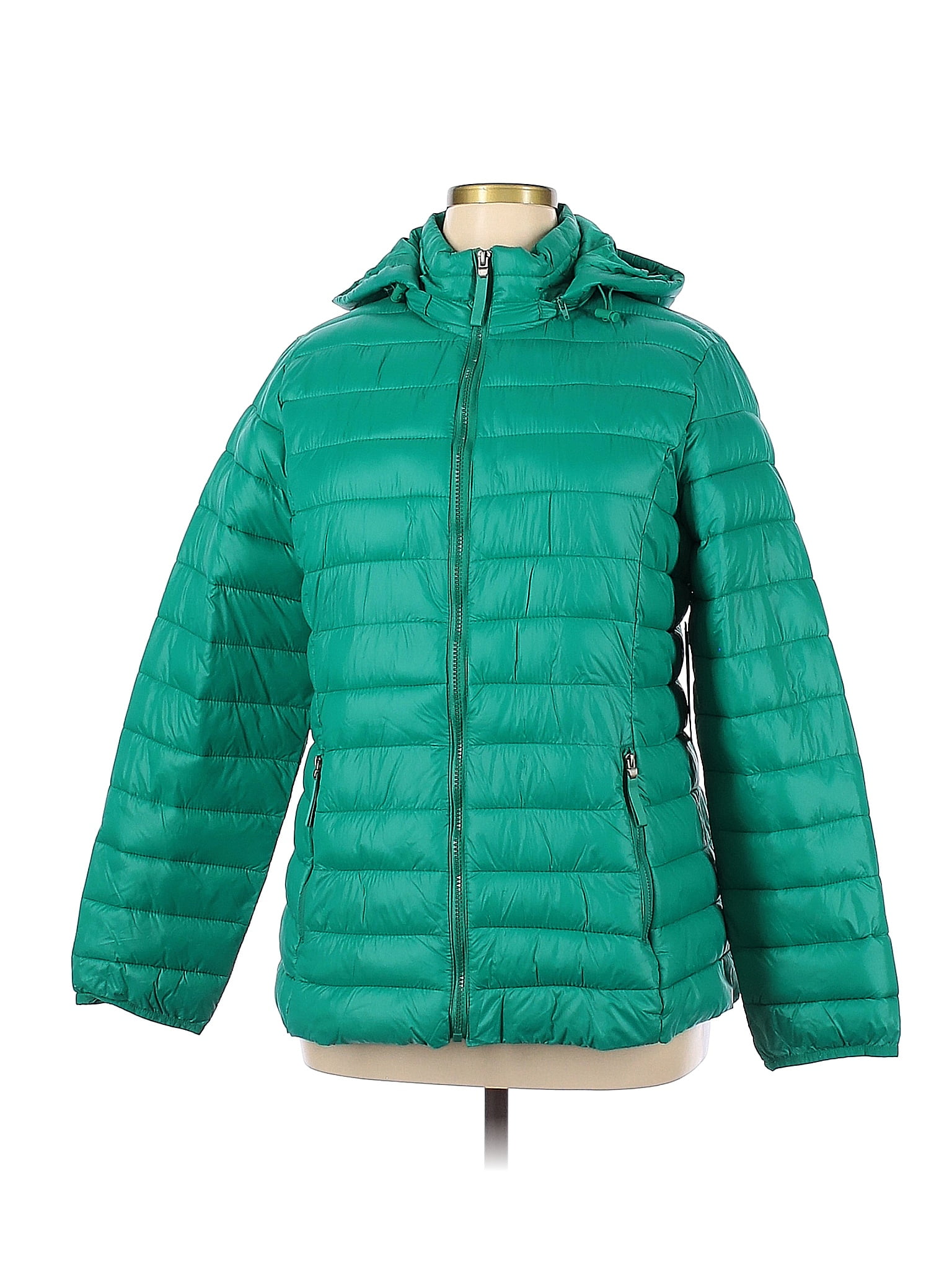 St. John's Bay 100% Nylon Green Coat Size XL - 67% off | thredUP