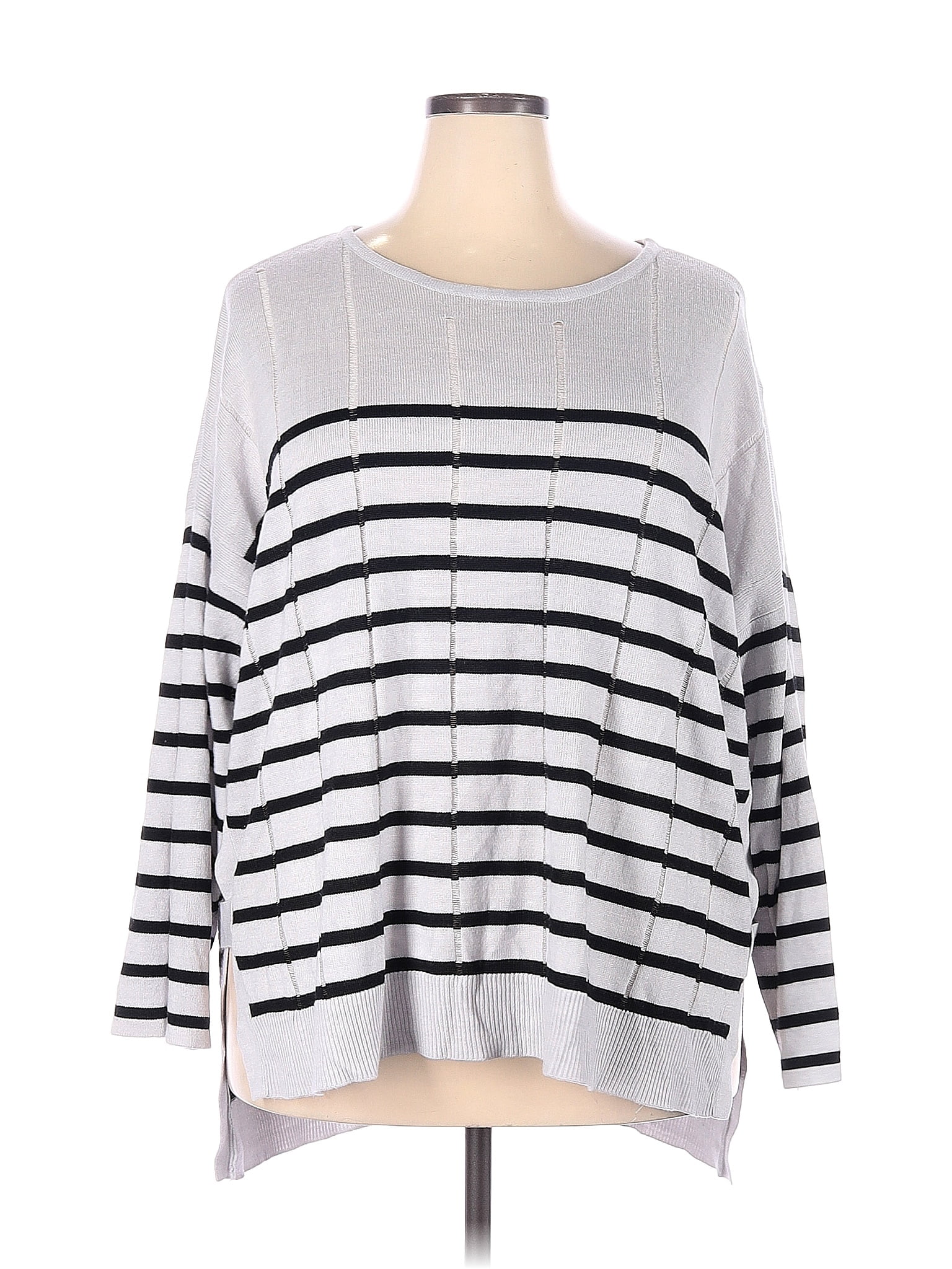 Molly & Isadora 100% Acrylic Silver Pullover Sweater Size 3X (Plus ...