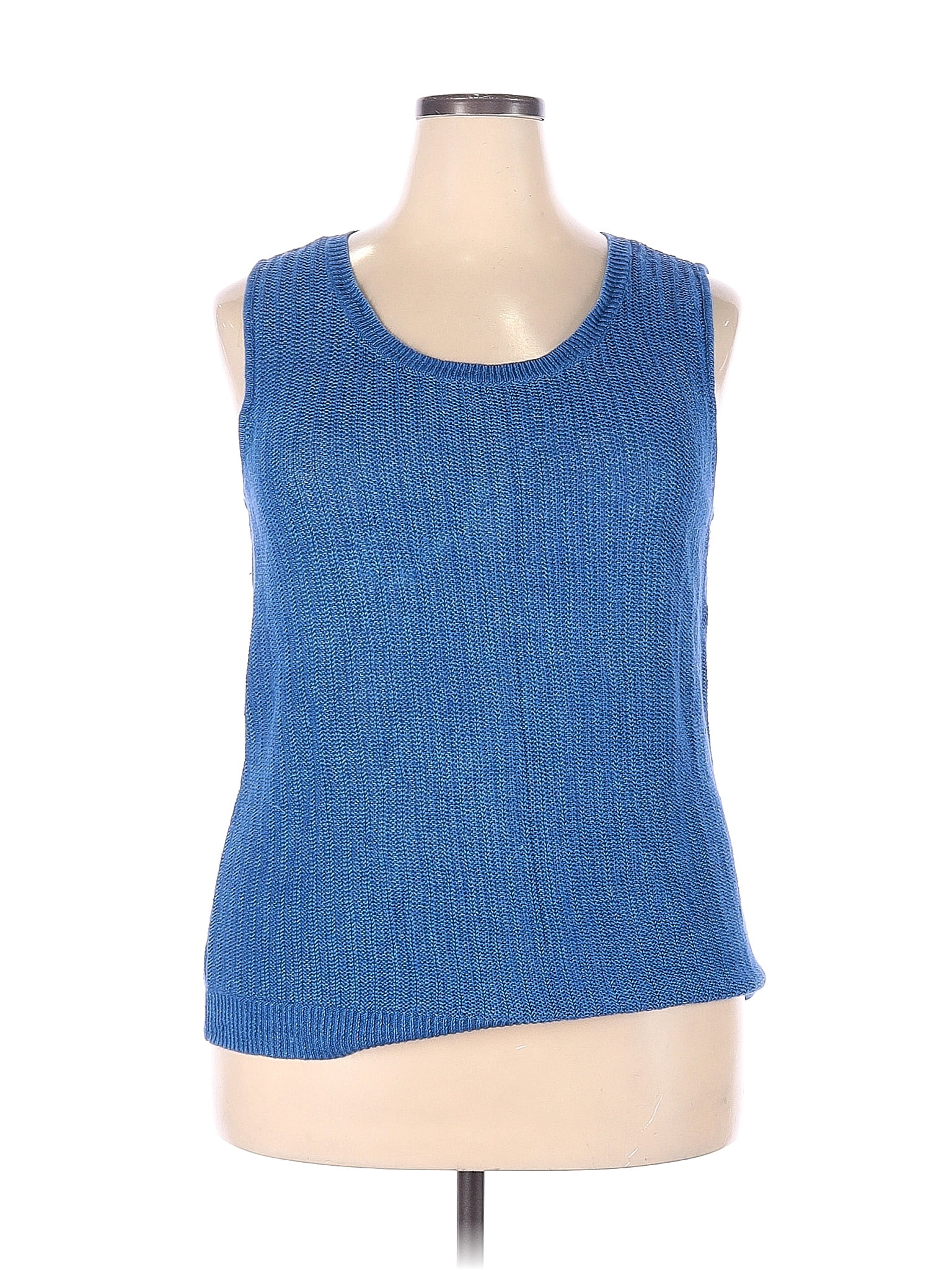 Talbots 100% Linen Blue Sleeveless Top Size 2X (Plus) - 67% off | thredUP