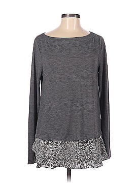 Ann Taylor LOFT Leopard Print Mixed Media Shirttail Top (view 1)
