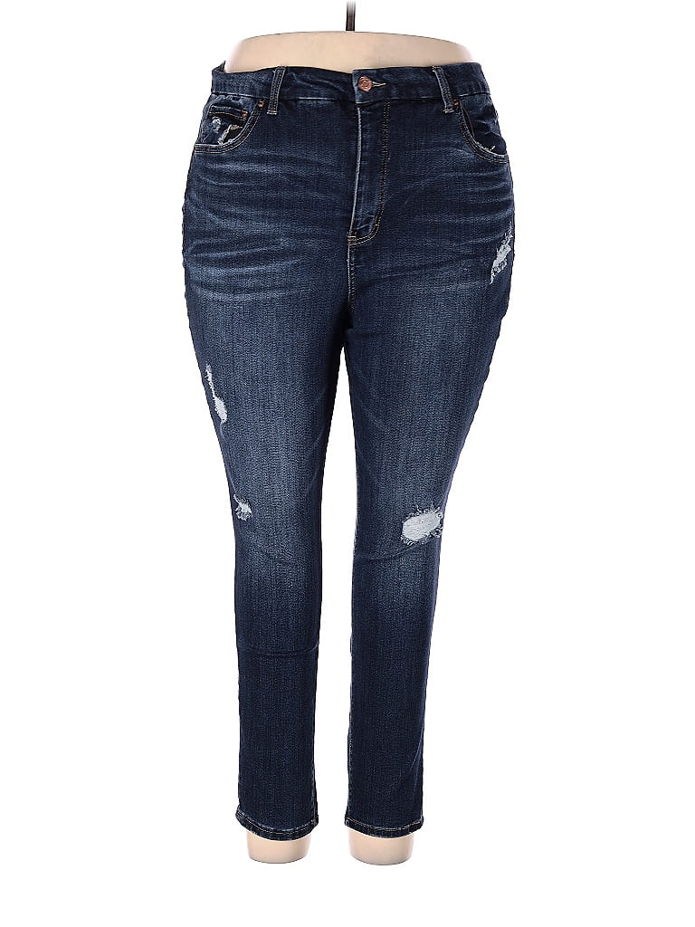 Terra & Sky Solid Blue Jeans Size 20 (Plus) - photo 1