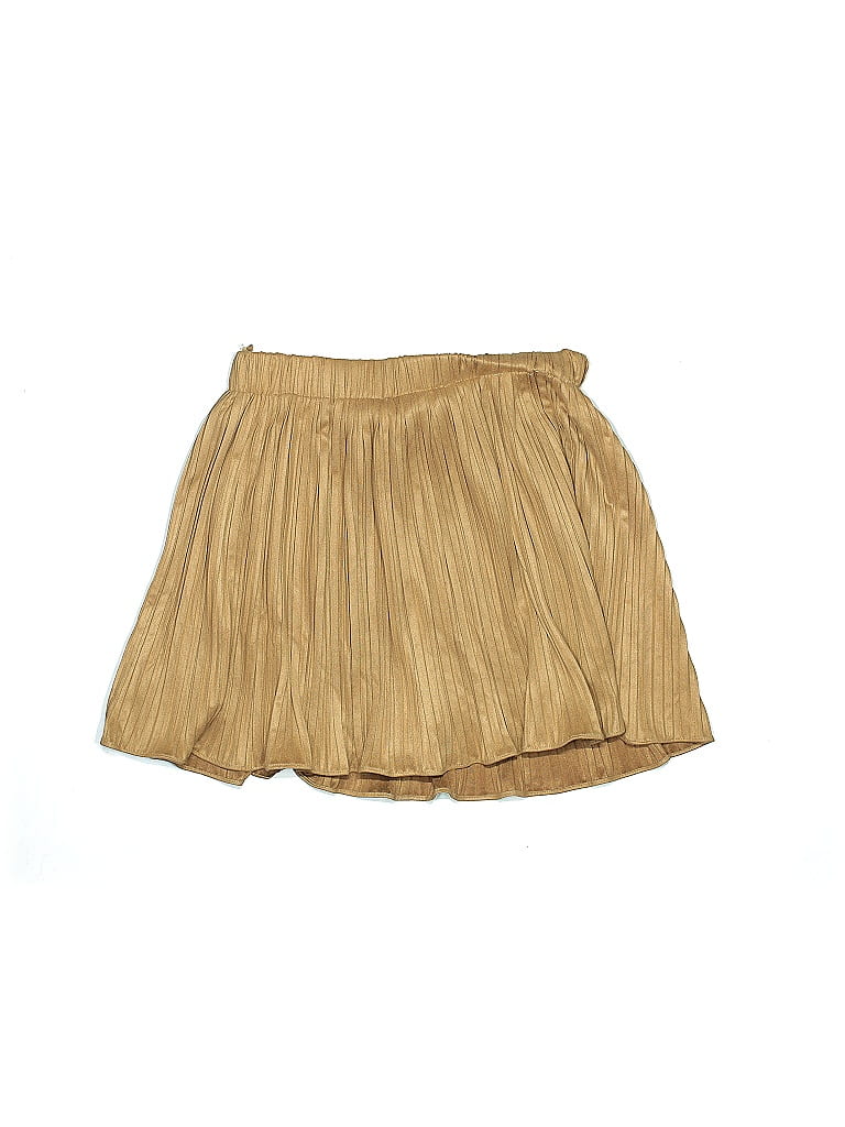 She + Sky 100 Polyester Solid Metallic Tan Skort Size M 63 off