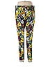 Logo Layers Floral Motif Baroque Print Floral Graphic Tropical Paint Splatter Print Yellow Dress Pants Size L (Petite) - photo 2