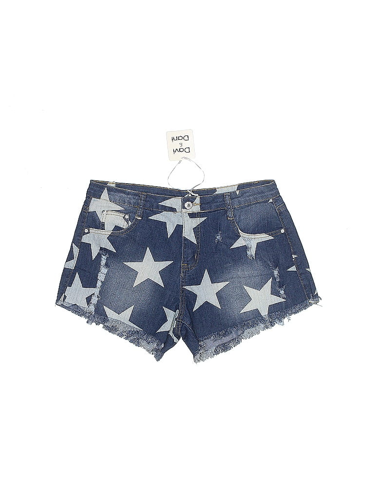 Davi & Dani Raw Hem Denim Patchwork Wide Leg Pants main image 0