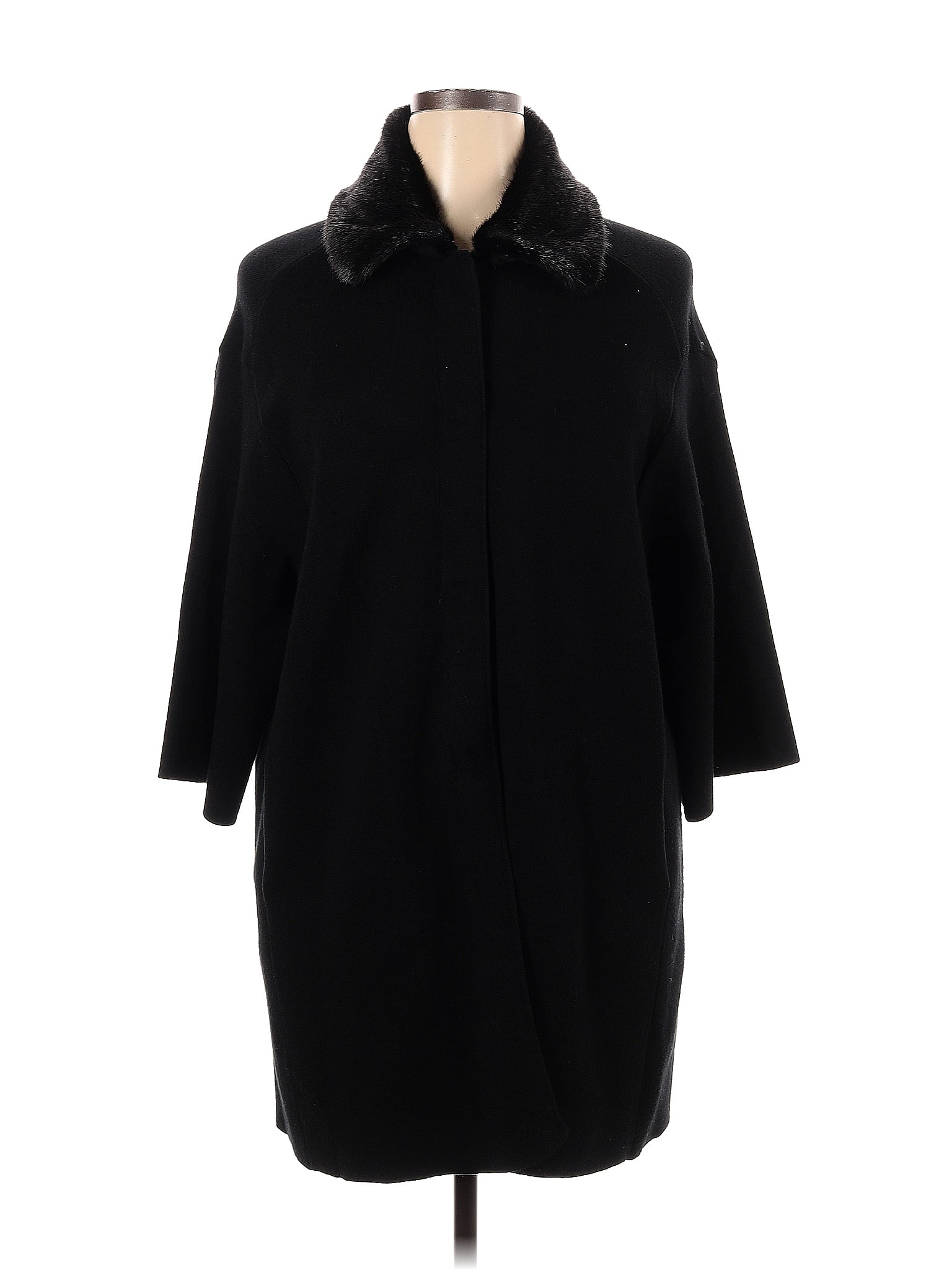 CATHERINE Catherine Malandrino Solid Black Coat Size XL - 76% off | thredUP