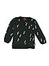 Missie Munster 100% Cotton Tortoise Floral Motif Batik Tropical Green Black Pullover Sweater Size 12 - photo 1
