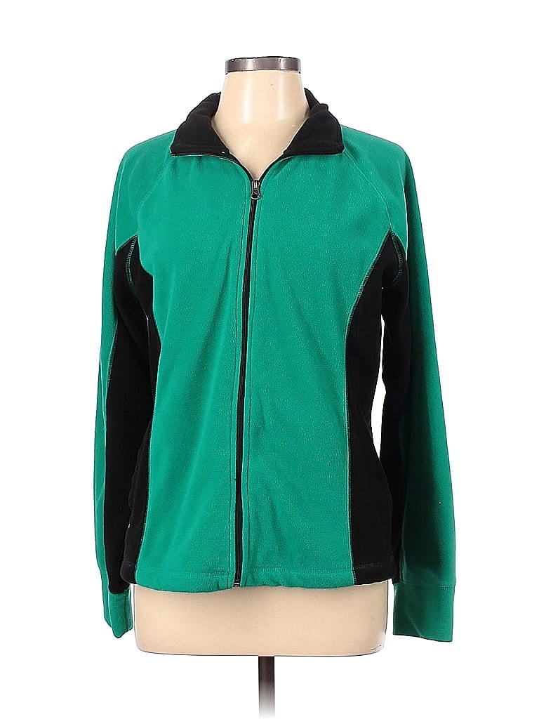 Tek Gear 100% Polyester Color Block Green Track Jacket Size L - photo 1