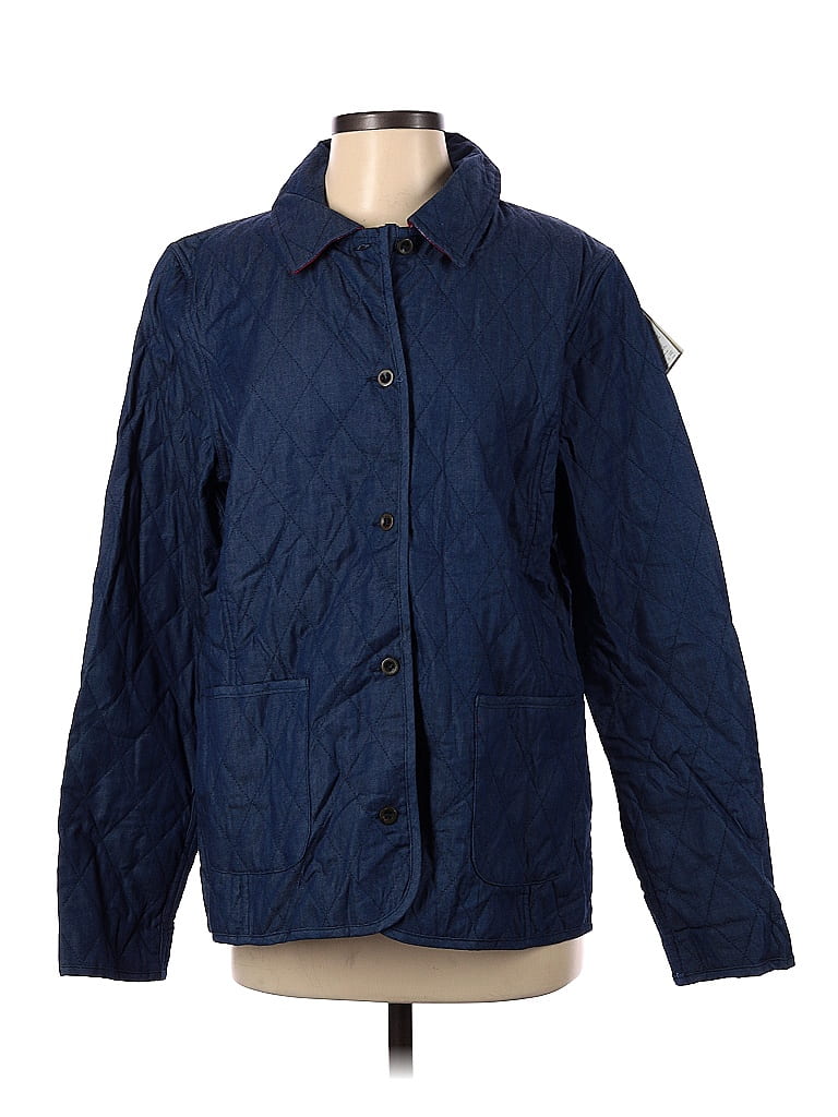 QVC 100% Cotton Solid Navy Blue Jacket Size S - 60% off | thredUP