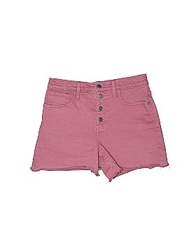 Madewell High-Rise Denim Shorts: Garment-Dyed Button-Front Edition (view 1)