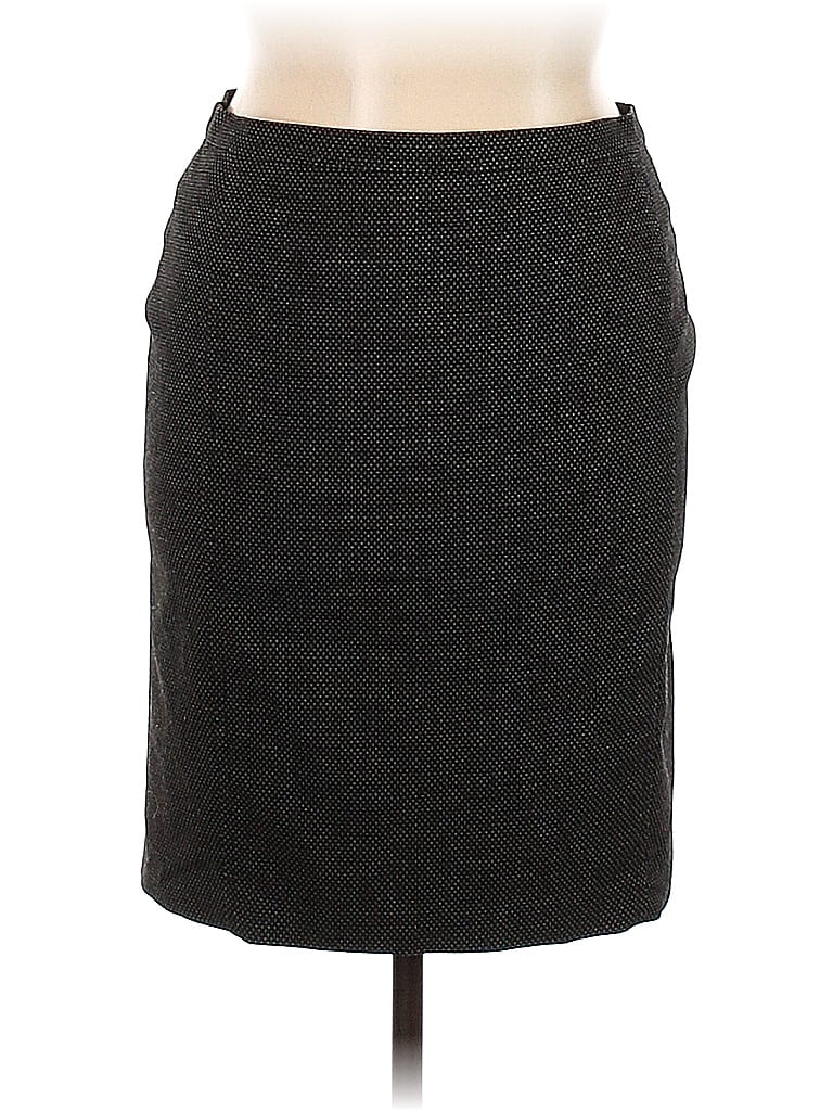 Ann Taylor Marled Solid Tweed Gray Casual Skirt Size 14 (Petite) - photo 1