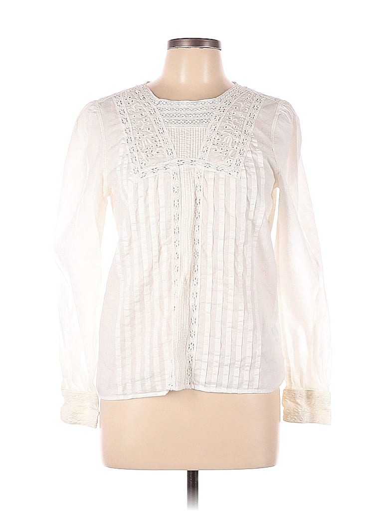 Brooks Brothers 100 Cotton Ivory Long Sleeve Blouse Size 10 81 off