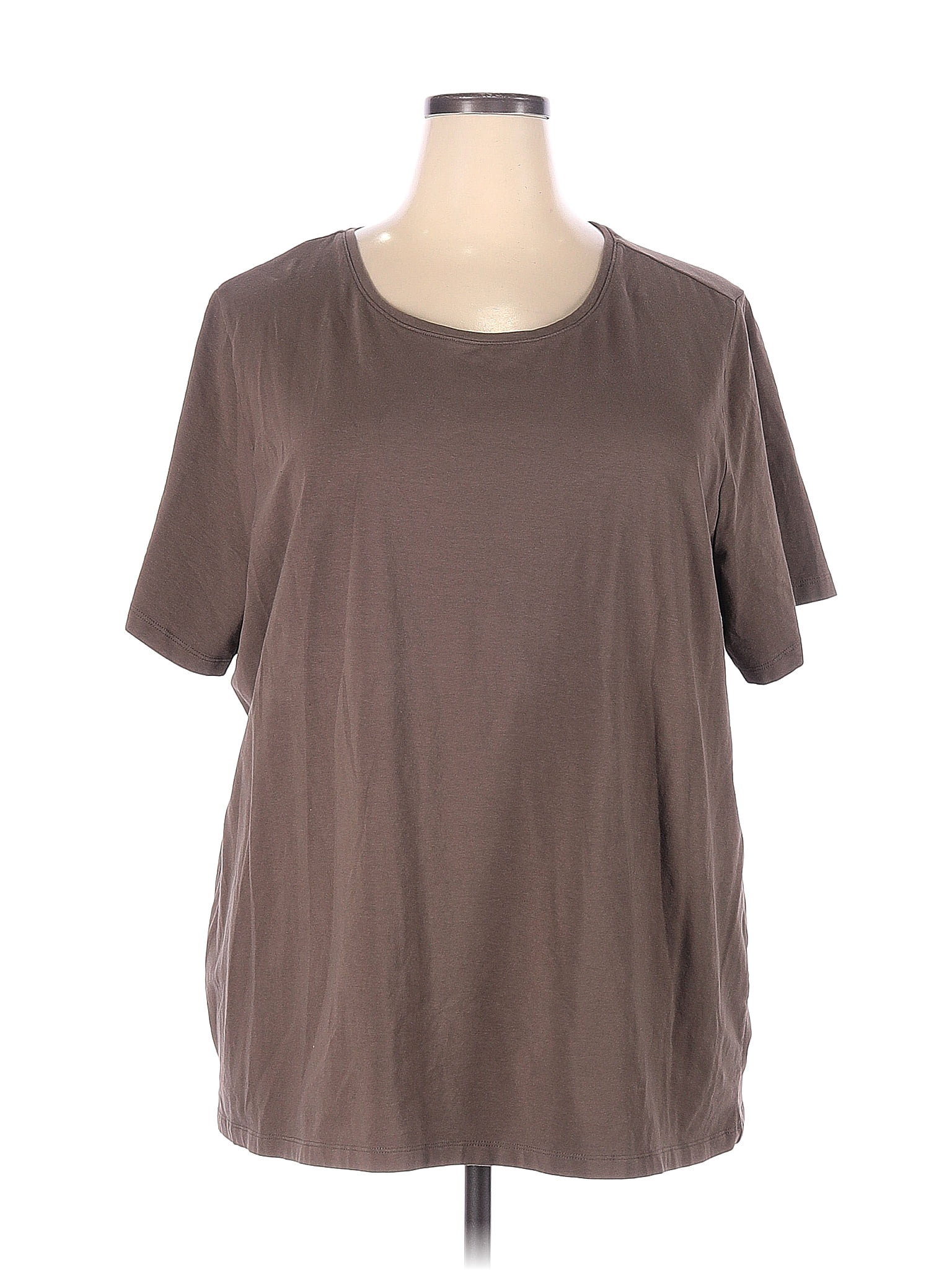 Cj Banks Brown Short Sleeve T-Shirt Size 3X (Plus) - 57% off | thredUP