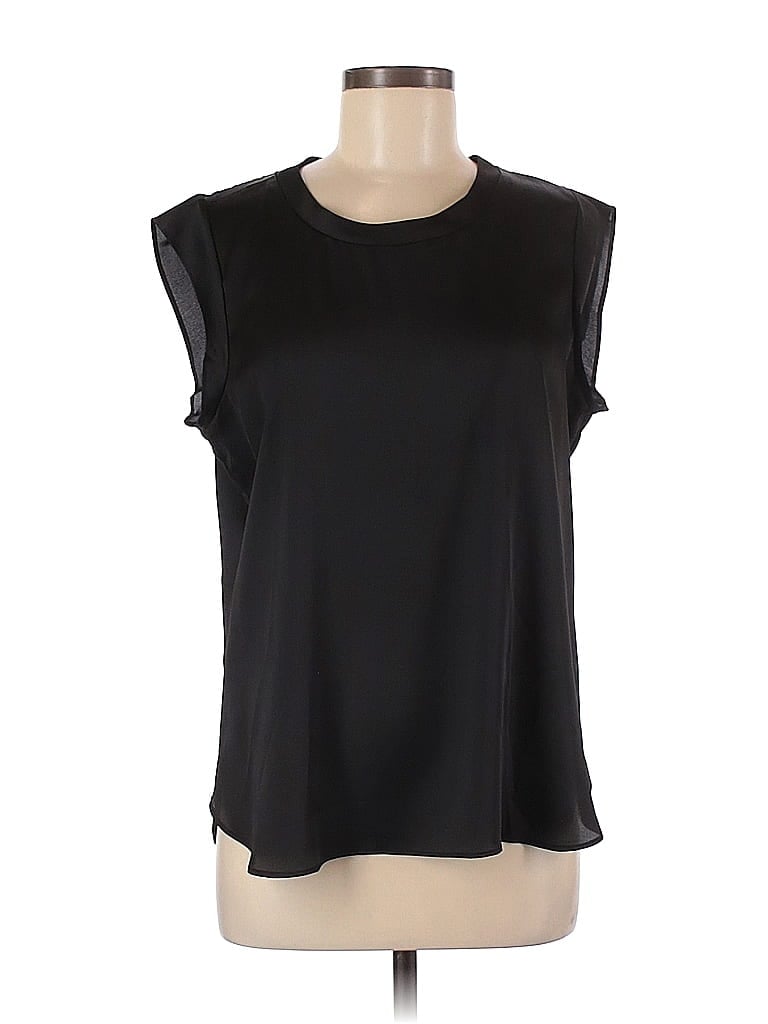 Pre-owned Dkny Short Sleeve Blouse In Black