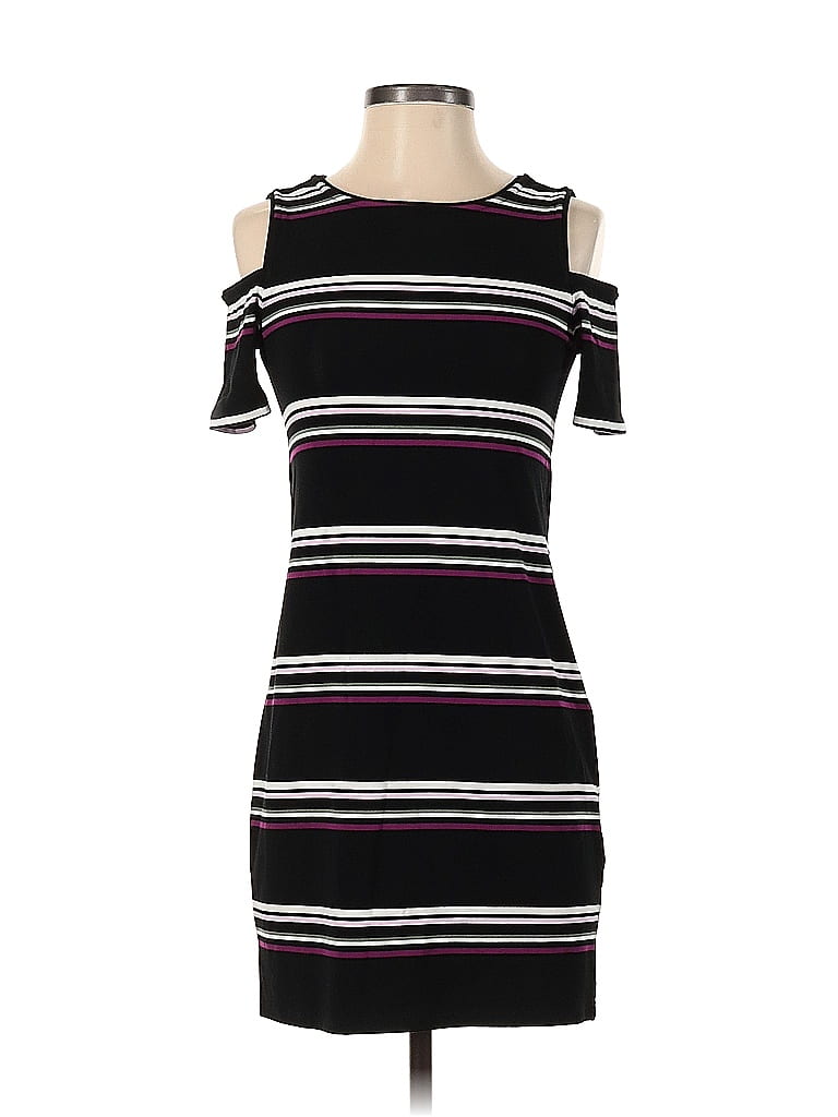 White House Black Market Stripes Black Casual Dress Size XXS - photo 1