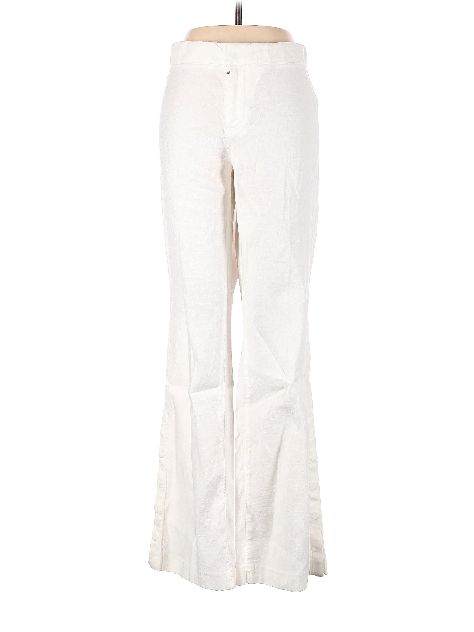 Ecru Solid White Ivory Linen Pants Size 8 - 80% off | thredUP