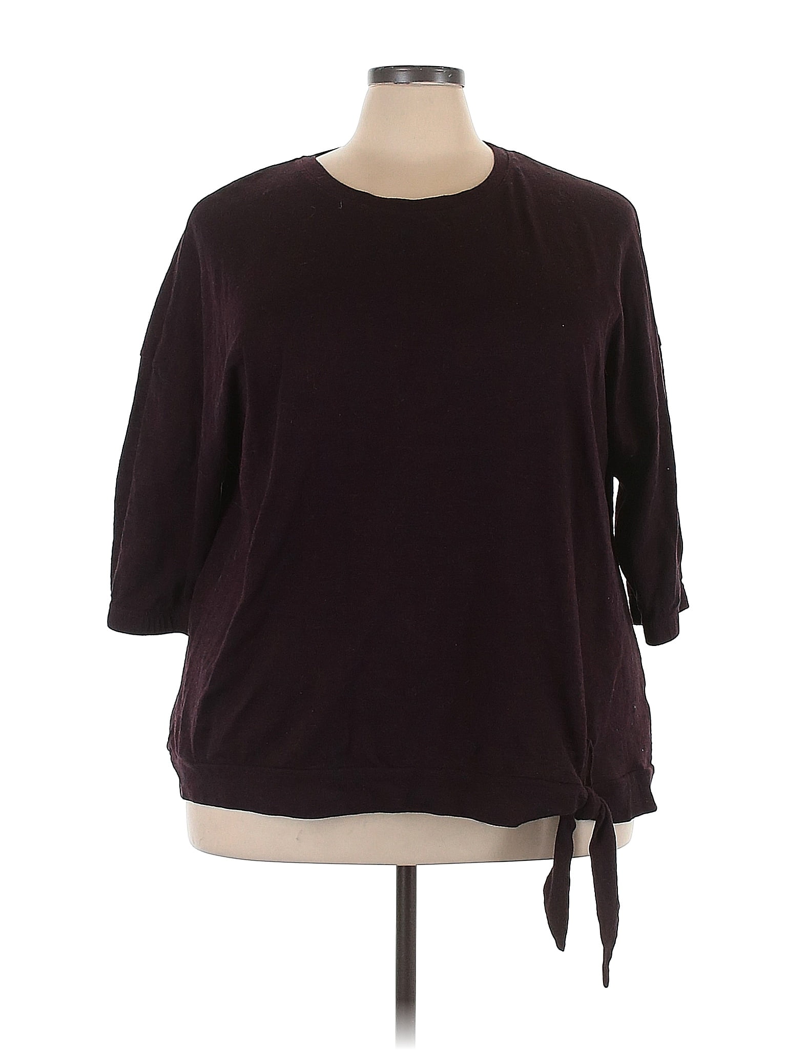 Tunique Femme CJ Banks – Taille 3X – Noire Et Rouge – Manches Longues – Maille épaisse