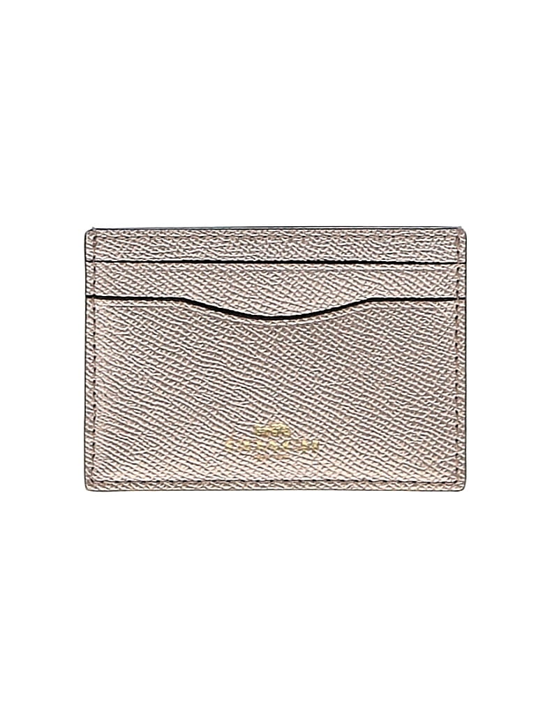 Coach 100 Leather Gold Leather Card Holder One Size 64 off thredUP