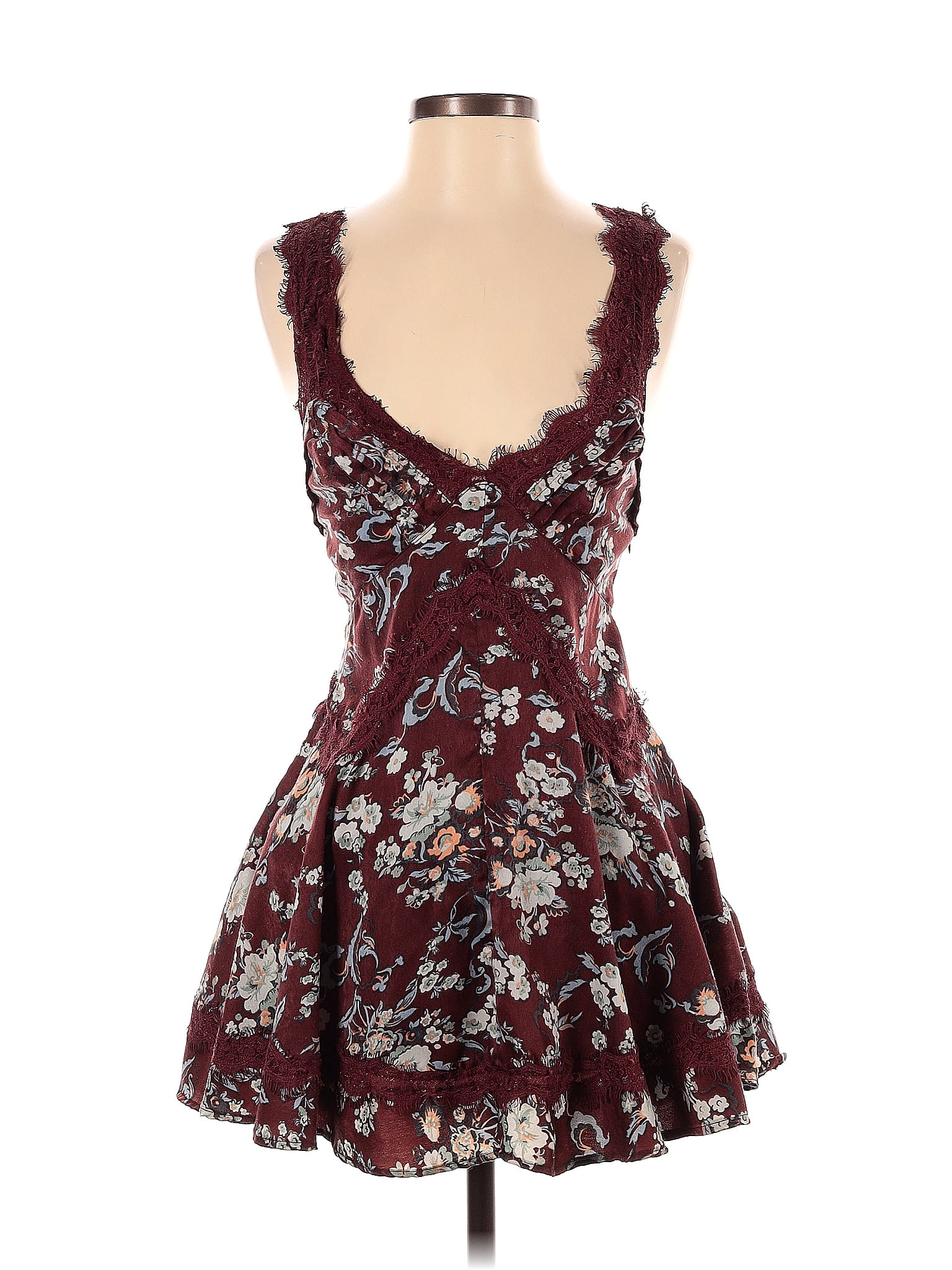 Urban Outfitters 100 Polyester Burgundy Casual Dress Size Xs 64 Off