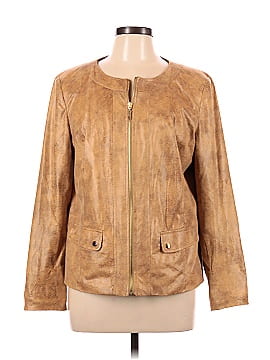 JM Collection Faux Leather Jacket (view 1)