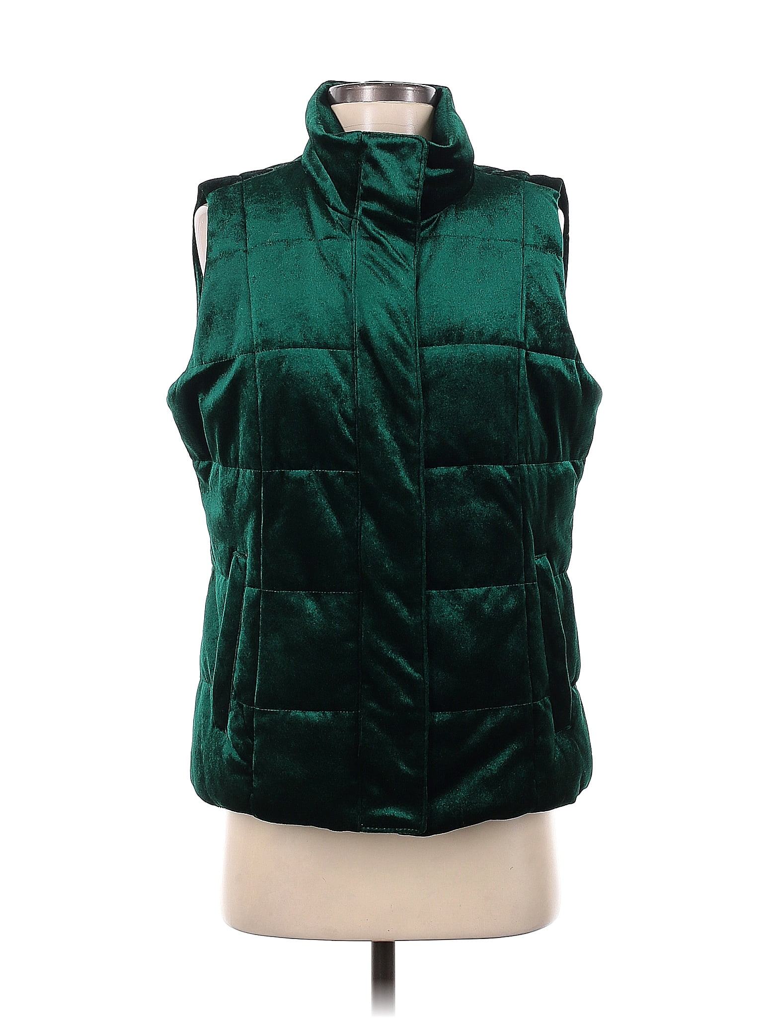 Lands' End 100 Polyester Solid Green Vest Size S 59 off thredUP