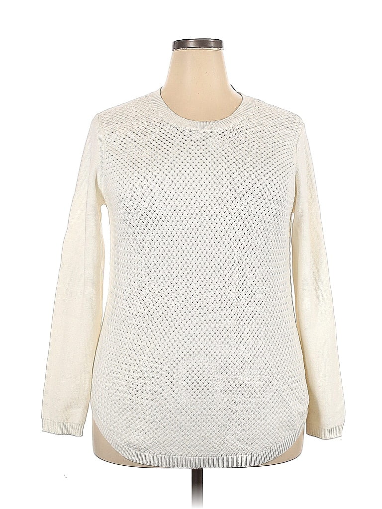 Lety & Me Color Block Ivory Pullover Sweater Size XL - 39% off | thredUP