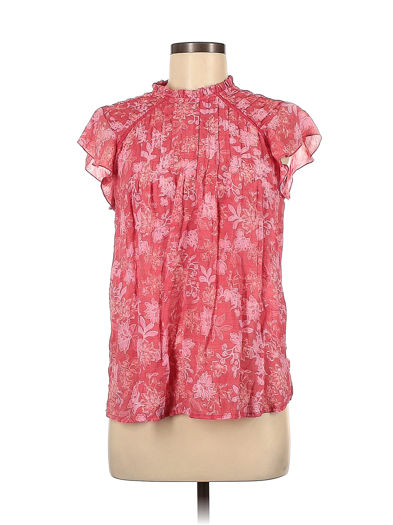 NANETTE Nanette Lepore Floral Red Short Sleeve Blouse Size S - 78% off ...