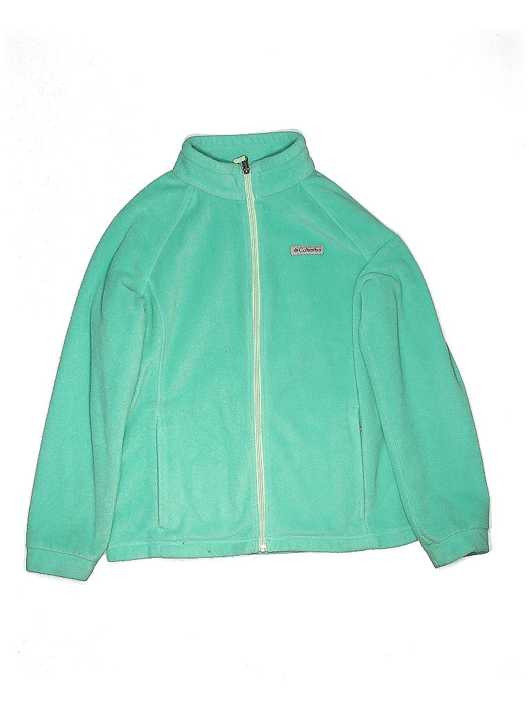 Columbia 100% Polyester Solid Blue Teal Fleece Jacket Size X-Large ...