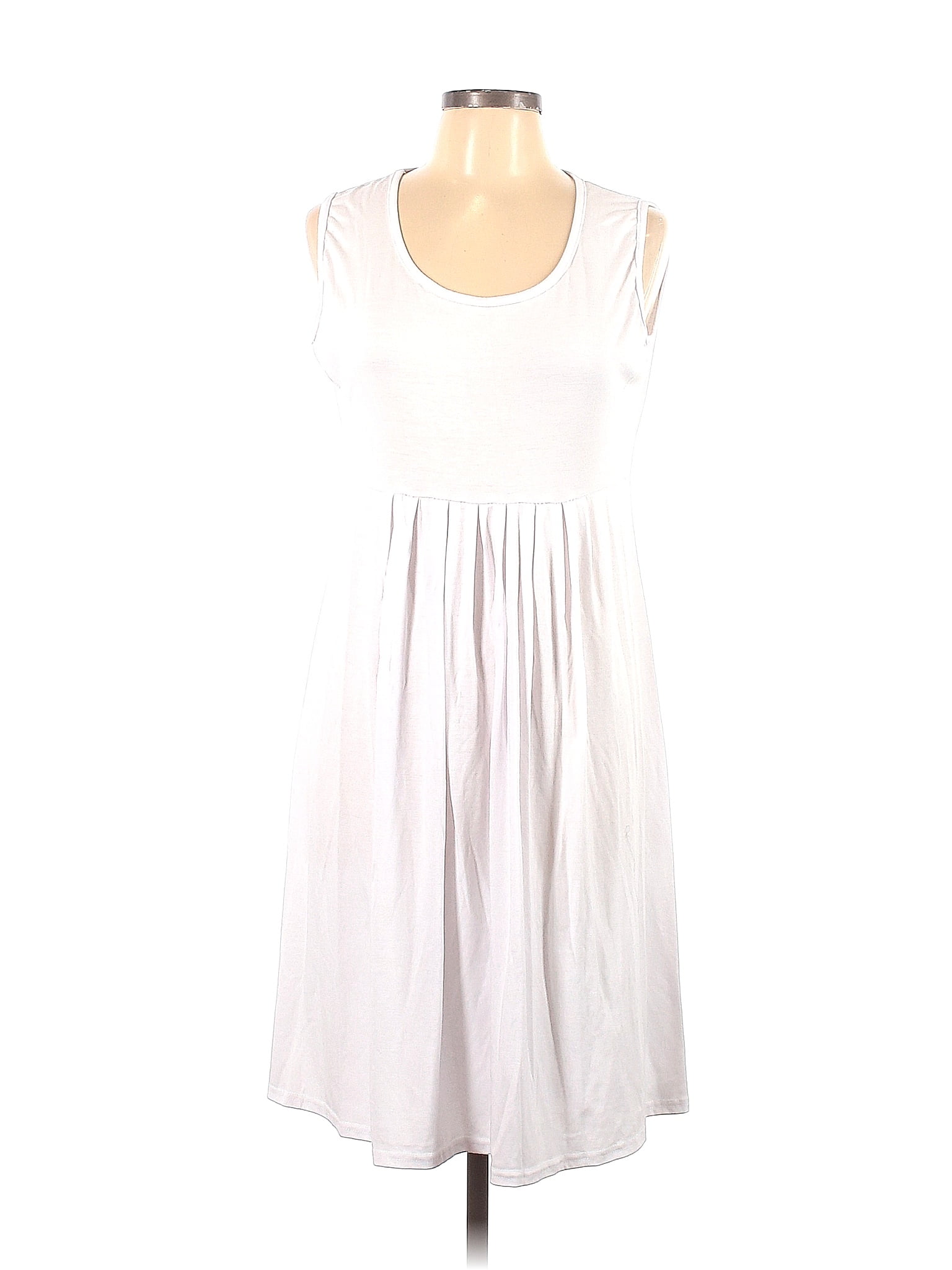 Unbranded Solid White Casual Dress Size Xl 52 Off Thredup