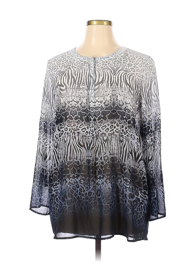 Chaus Ombre Gray Long Sleeve Blouse Size XL - photo 1