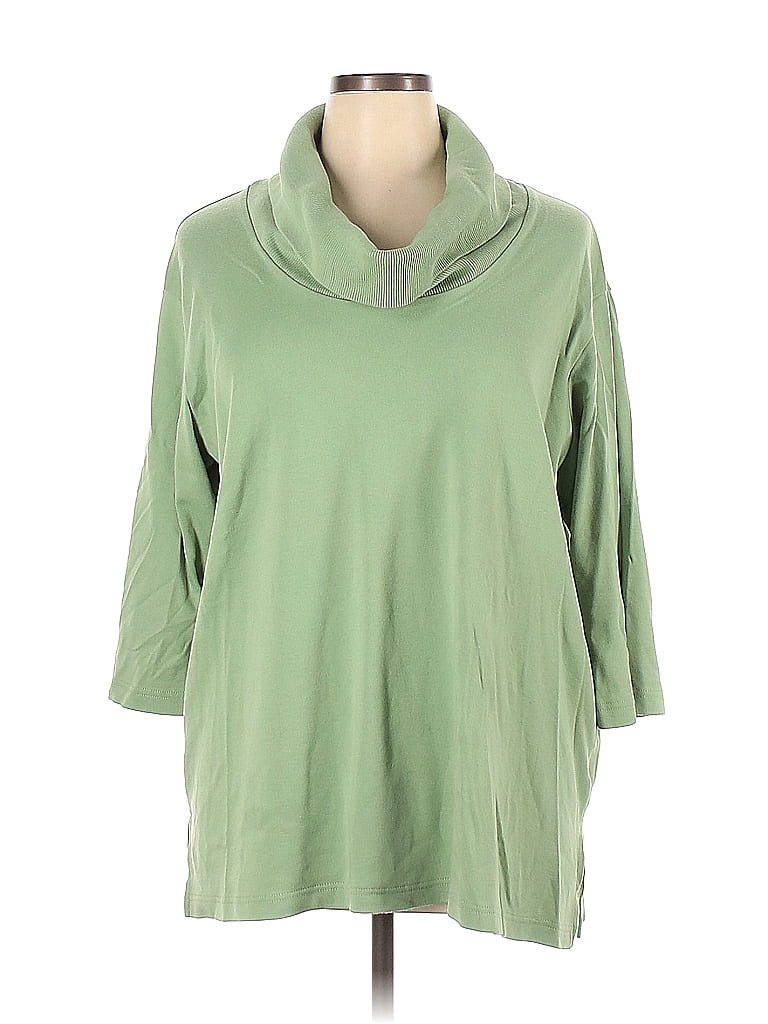 Only Necessities Green Turtleneck Sweater Size 1X (Plus) - 40% off ...