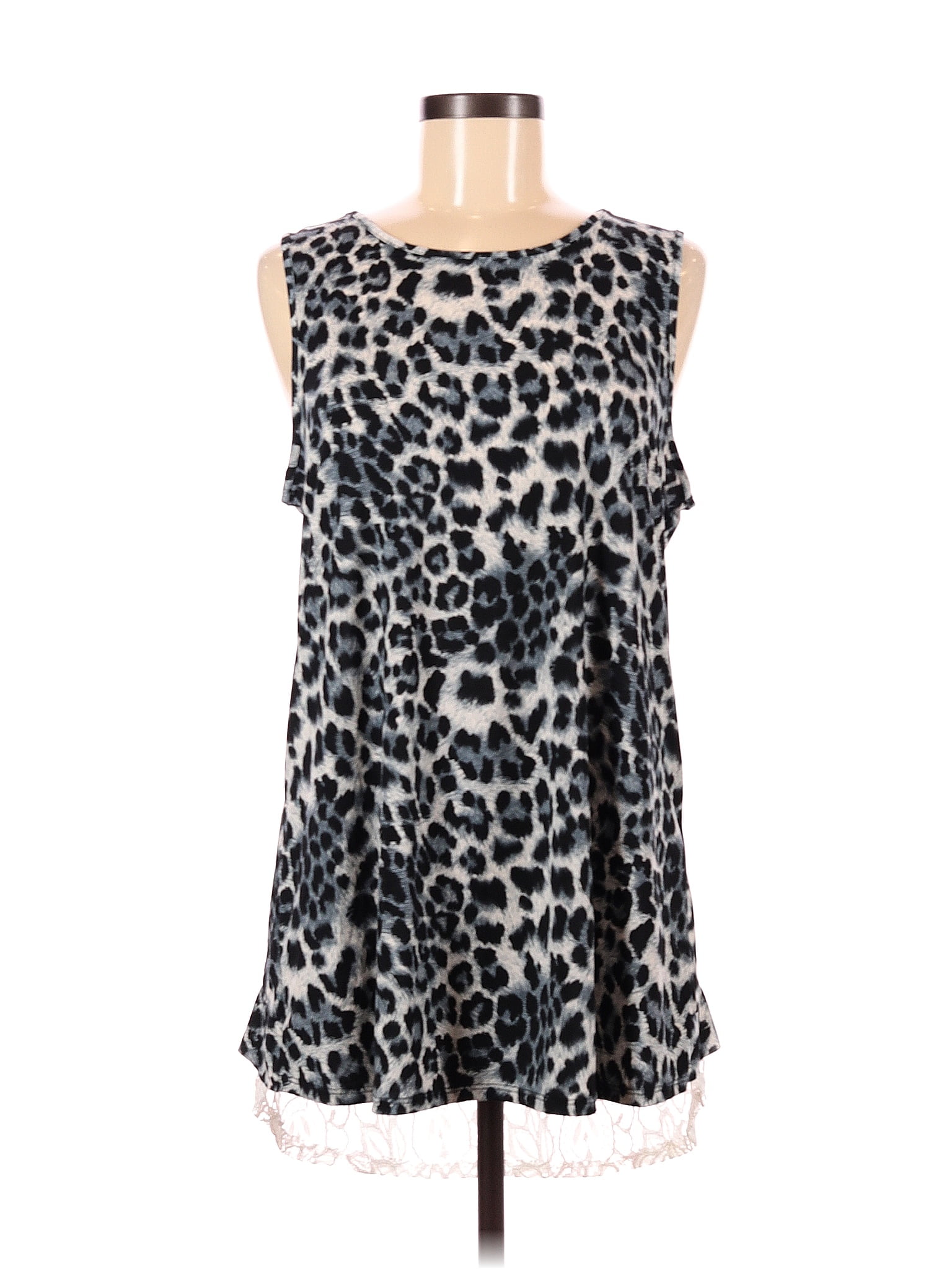 Heimish U.S.A Leopard Print Multi Color Black Sleeveless Blouse Size M ...
