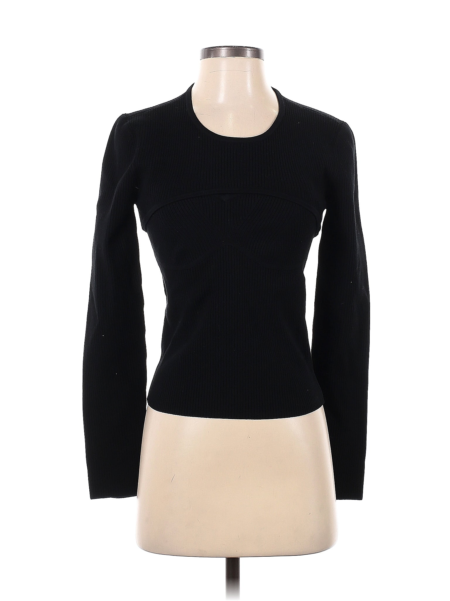 Derek Lam 10 Crosby Color Block Solid Black Pullover Sweater Size S ...