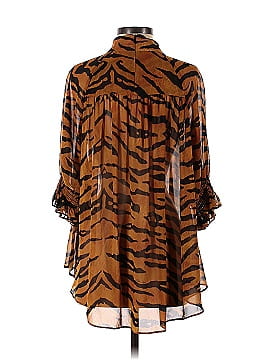 Adam Lippes Collective Tiger Print Mock Neck Blouse (view 2)