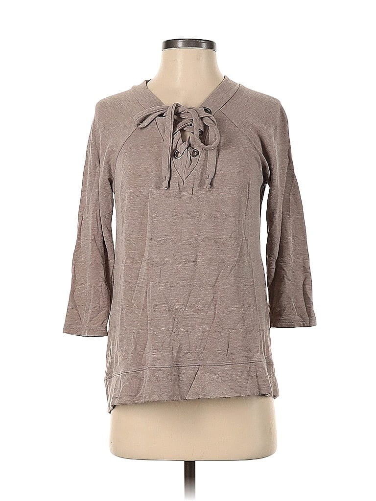 Pre-owned B Collection By Bobeau 3/4 Sleeve Blouse In Gray